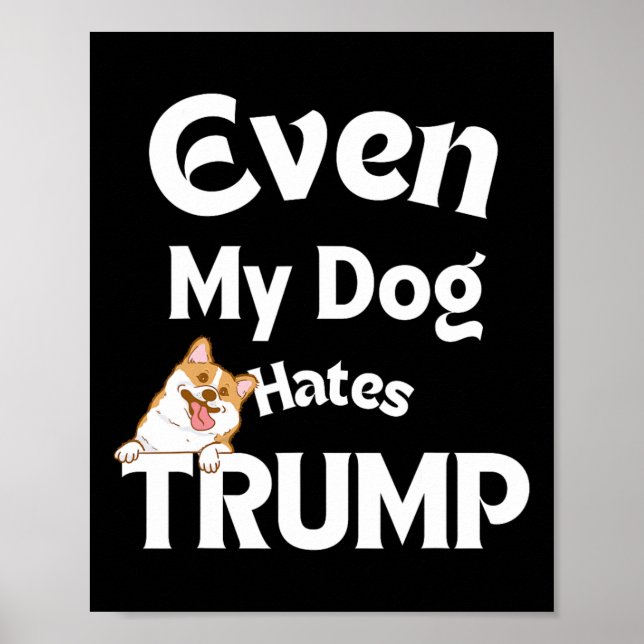 Anti Trump Tees Hund Hates Donald 3 Poster (Framsidan)
