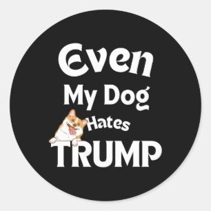 Anti Trump Tees Hund Hates Donald Hund Kärlek Runt Klistermärke