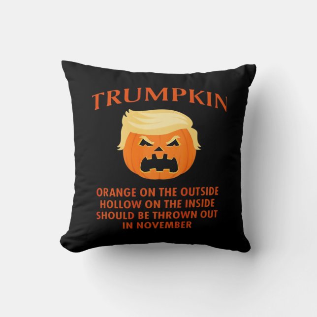Anti Trumpkin Funny Halloween Kudde (Framsida)