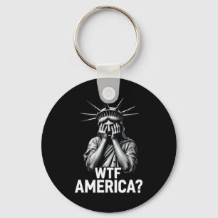 Anti-trumpump Policy and Democracy WTF America 1 Nyckelring