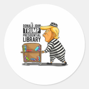 Anti-trumpy Bibliotek Funny Grått _ Clic Fit, Crew Runt Klistermärke