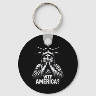 Anti-trumpy Policy and Democracy WTF America Nyckelring