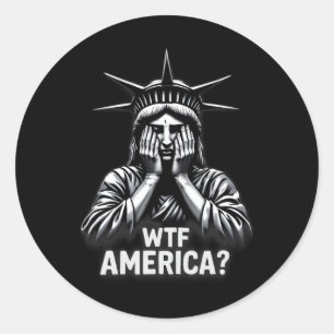 Anti-trumpy Policy and Democracy WTF America Runt Klistermärke
