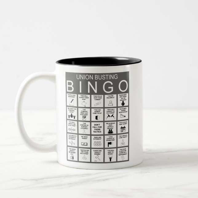 Anti Union Bingo Two Tone Coffee Mugg (Vänster)