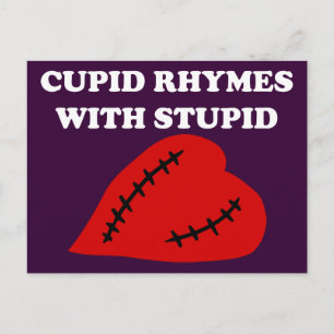 Anti-Valentindagen: Cupid Rhymes med dum Helg Vykort