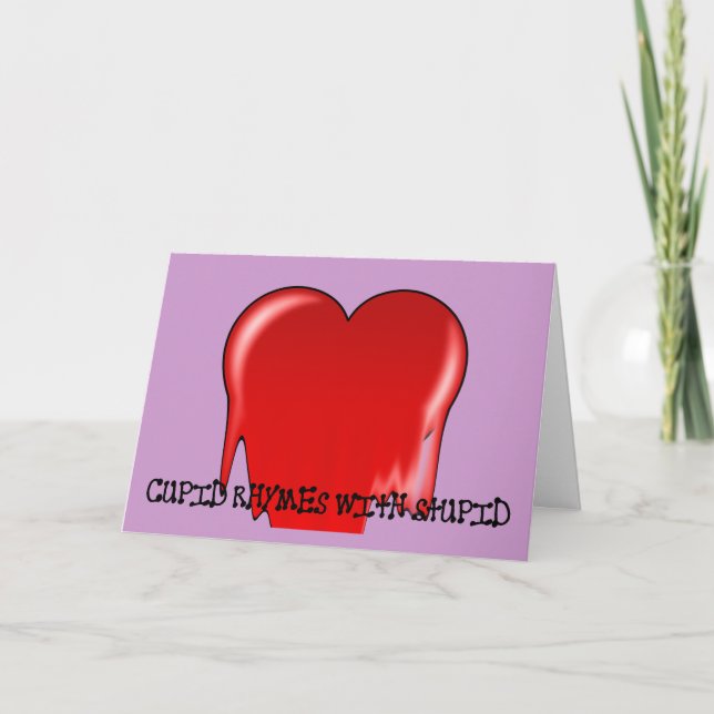 Anti-Valentindagen: Cupid Rhymes med dum Helgkort (Framsida)