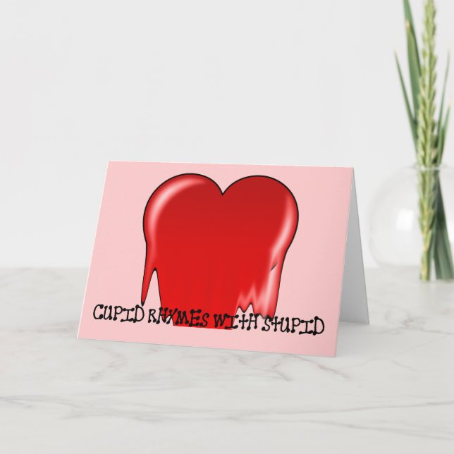 Anti-Valentindagen: Cupid Rhymes med dum Helgkort (Framsida)