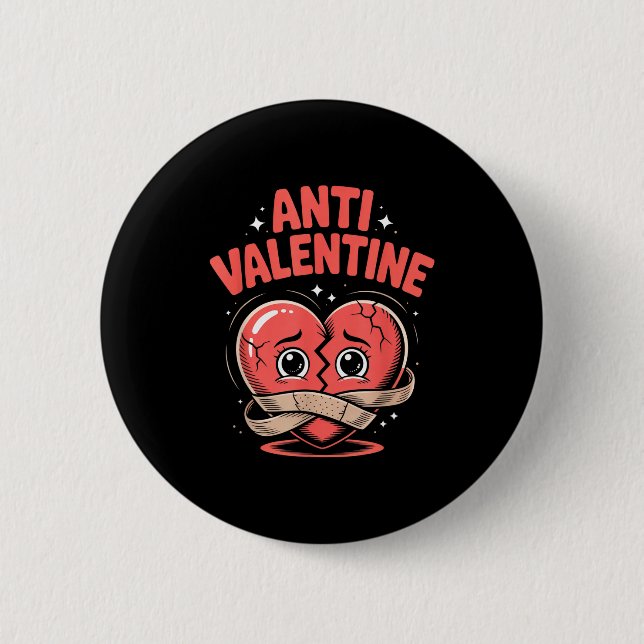 Anti Valentine Broken Heart Cute Bandaged Heart  Knapp (Framsida)