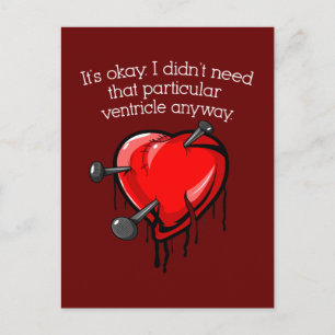 Anti-Valentine Broken Heart Helg Vykort