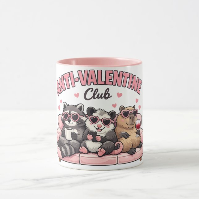 Anti-Valentine Club Animal - Capybara Opossum Racc Mugg (Center)