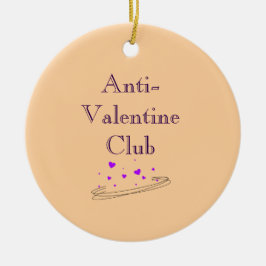 Anti Valentine Club Cute Minimal Pastel Art Julgransprydnad Keramik