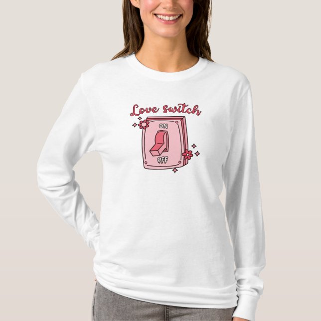 Anti-Valentine Day Funny Kärlek-switch T Shirt (Framsida)