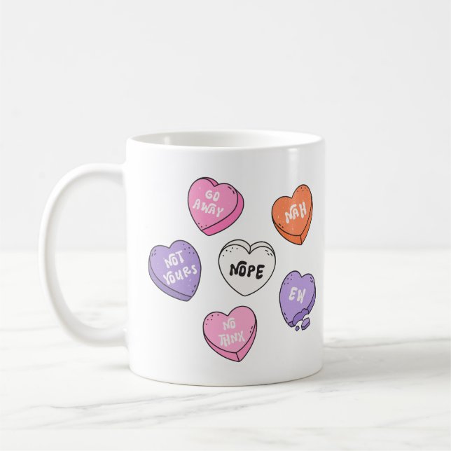 Anti-Valentine Heart Candy Kaffemugg (Vänster)