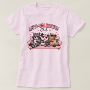 Anti-Valentine Klubb Djur - Capybara Opossum Tvätt T Shirt