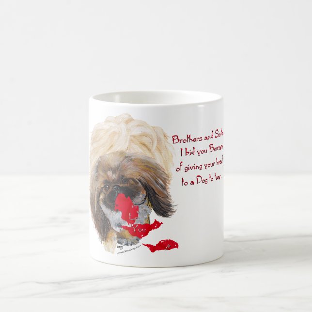 Anti Valentine Pekingeser Kaffemugg (Center)