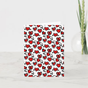 Anti-Valentine Sketch Mönster Helgkort