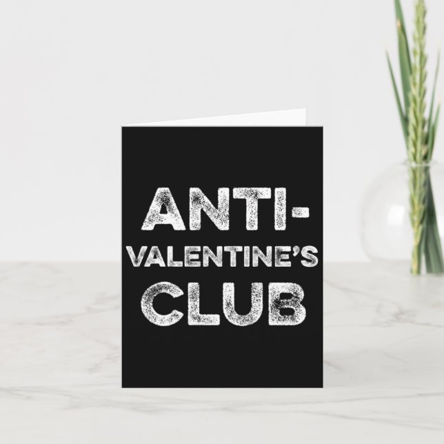 Anti Valentines Club Single Awareness Day Sarcast  Kort (Framsida)