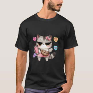 Anti Valentines day Cat Hearts Valentine Day Wom T Shirt