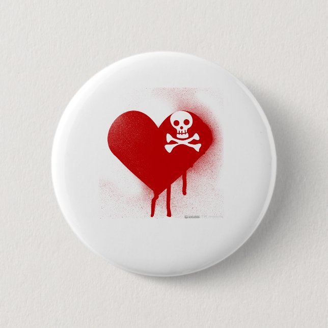 Anti valentines day för Emo skallehjärta - Knapp (Framsida)