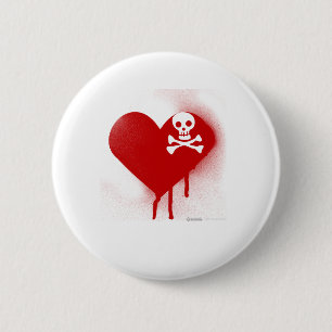 Anti valentines day för Emo skallehjärta - Knapp