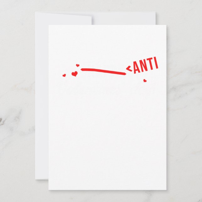 Anti Valentines Day Funny Hate Hearts Day Gift Inbjudningar (Framsida)