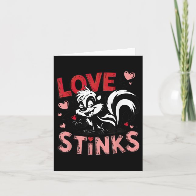 Anti Valentines day Kärlek Stinks Cute Skunk Tee Kort (Framsida)