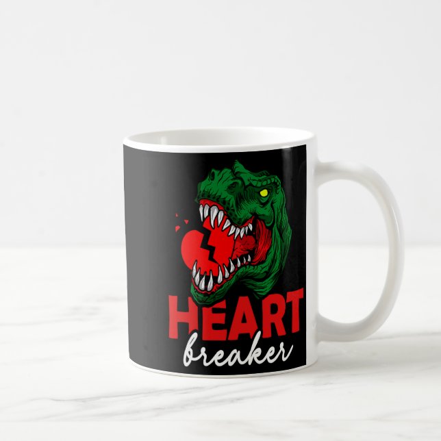 Anti Valentines Day Single Heart Breaker T Rex Di  Kaffemugg (Höger)