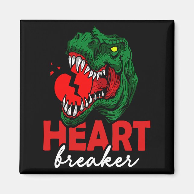 Anti Valentines Day Single Heart Breaker T Rex Di  Magnet (Framsidan)