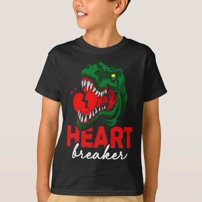 Anti Valentines Day Single Heart Breaker T Rex Di  T Shirt (Framsida)