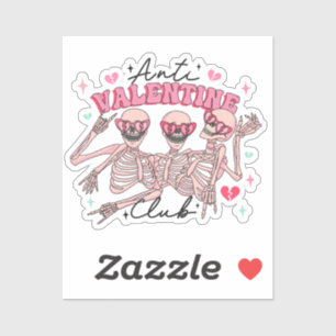 Anti Valentines day Skeletons Klistermärken