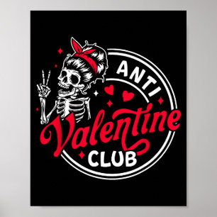 Anti valentines day skelett hjärta rolig valentin poster