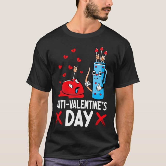 Anti Valentines Day Valentines Day Arrows Single  T Shirt (Framsida)