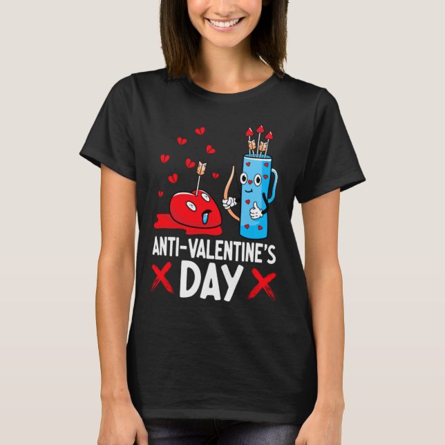 Anti Valentines Day Valentines Day Arrows Single  T Shirt (Framsida)
