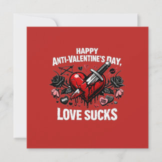 Anti-Valentines kärlek suger sönderslaget hjärtats Kort