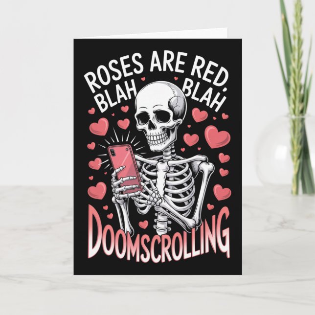 Anti Valentines Rosor Är Röda Blah Doomscrolling S Kort (Framsida)