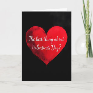 Anti-Valentinesdag Rött hjärta på svart Kort