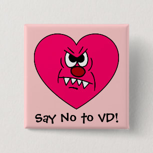 Anti-VD: Jag hatar ilsket hjärtaansikte för Knapp