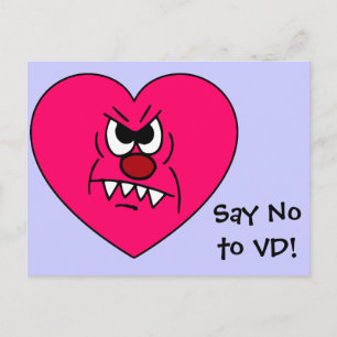 Anti-VD: Jag hatar Valentines day Arg Heart Ansikt Helg Vykort