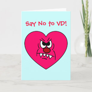Anti-VD: Jag hatar Valentines day Arg Heart Ansikt Helgkort