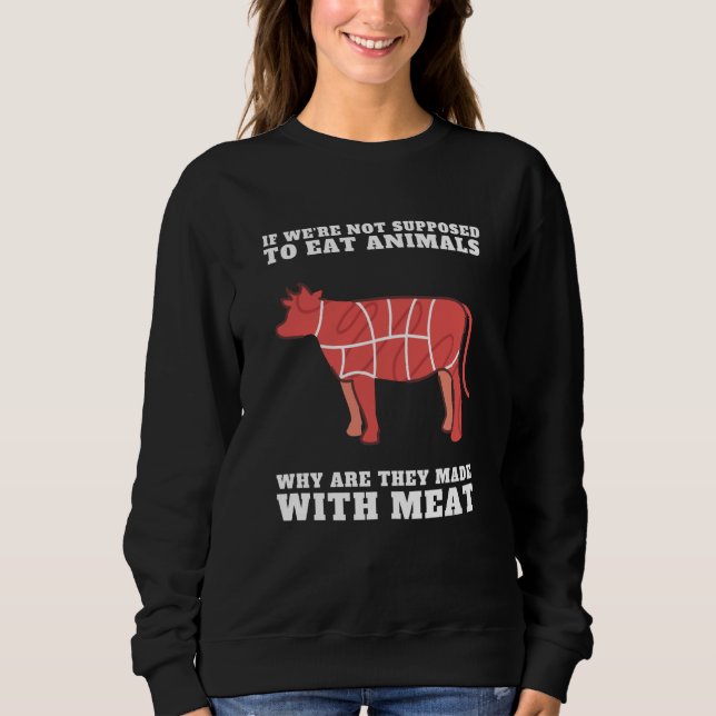 Anti Vegan Carnivore Meat Eater Keto Diet T Shirt (Framsida)
