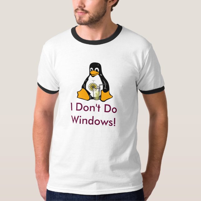 Anti-Windows Tux T Shirt (Framsida)