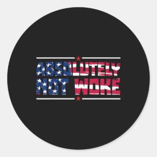 Anti-woke Absolut inte Woke Usa Flagga Yttrandefri Runt Klistermärke