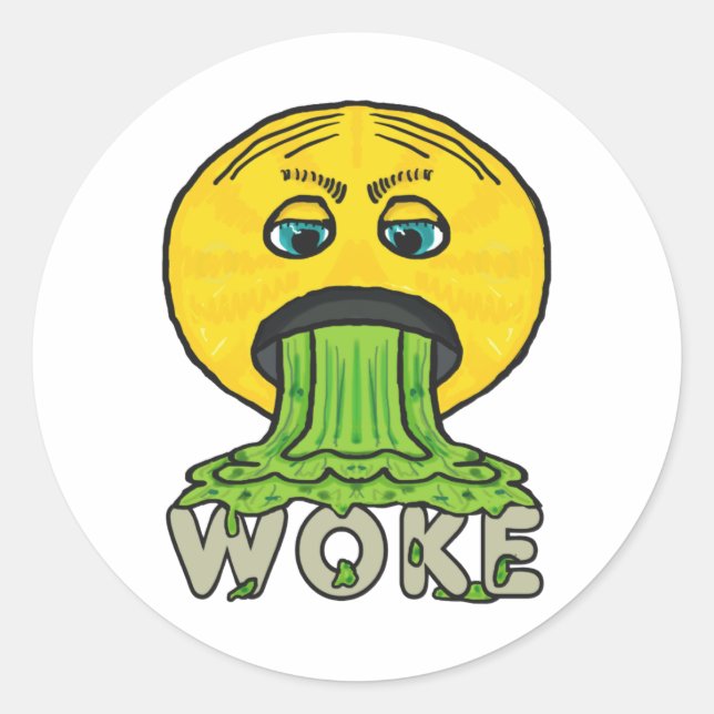 Anti Woke Runt Klistermärke (Framsida)