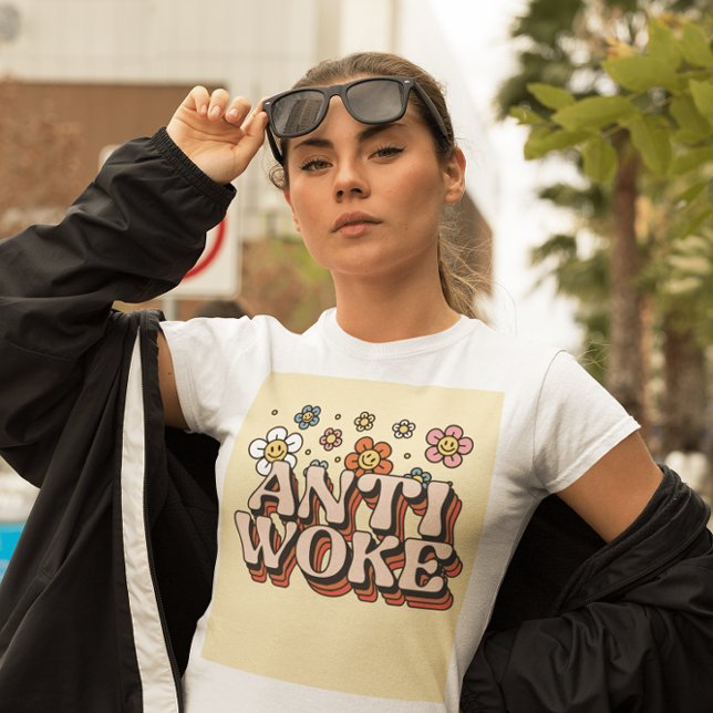 ANTI WOKE T-SHIRTS RETRO STIL TEES (Skapare uppladdad)