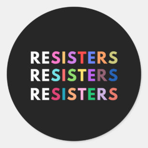 Antiauktoritära regnbågar mot RESISTERS Runt Klistermärke