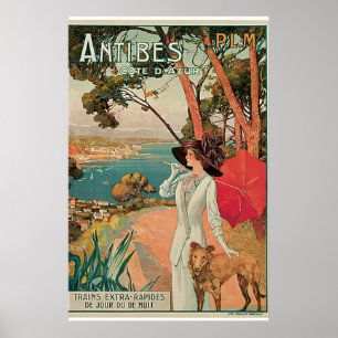 Antiber, Frankrike Vintage resor Poster