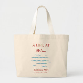 Antibes Coast Canvas Tote Bag - Lyxresort Jumbo Tygkasse