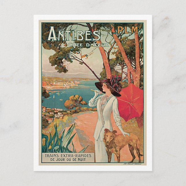 Antibes Côte d'Azur Frankrike Vintage Vykort (Framsida)