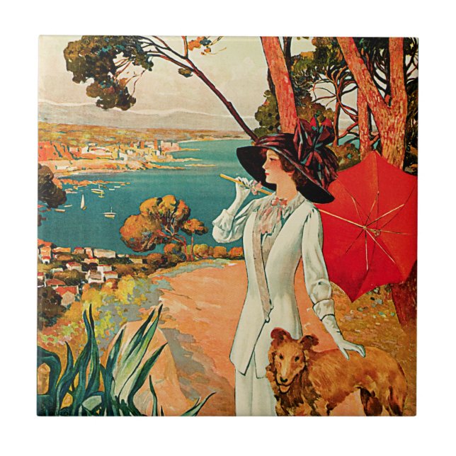 Antibes ~ Cote D'Azur Kakelplatta (Framsidan)