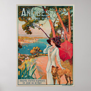 Antibes Cote d'Azur Vintage resor Poster